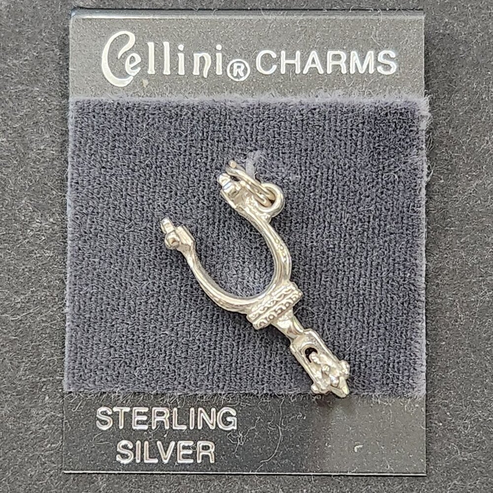 NWT VIntage Cellini Sterling Silver Western Spurs Charm